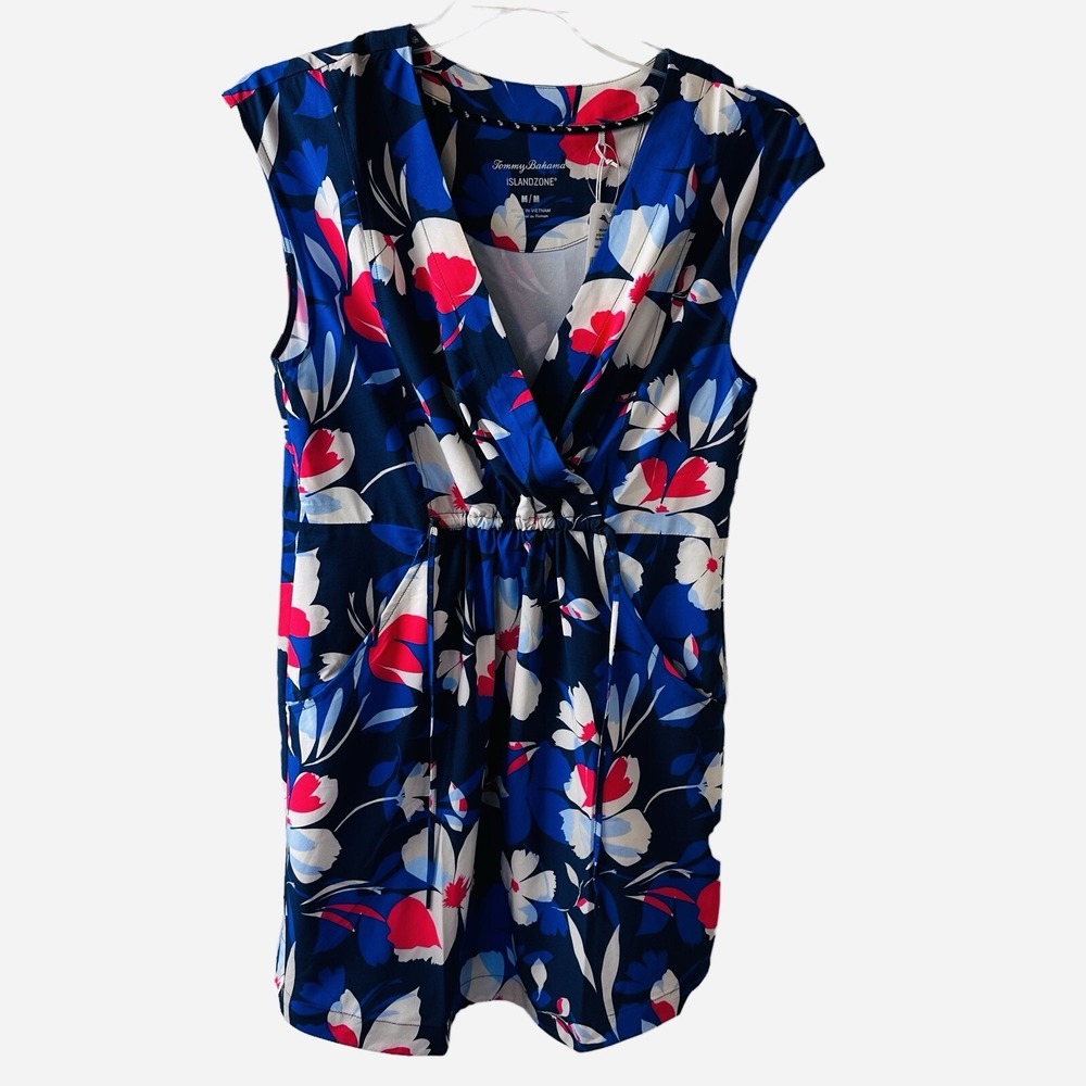 Tommy Bahama Island Zone Size Medium Alicia Flower Floral Faux Wrap Dress